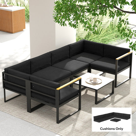 Outsunny Set of 14 Dining Set Cushions - Black