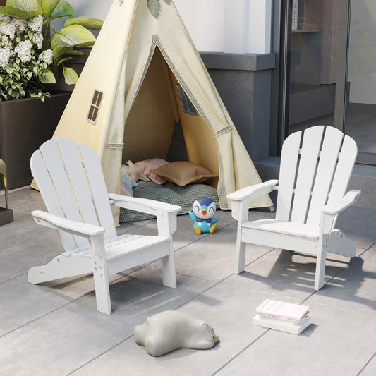 Kids Adirondack Chair All-Weather HDPE Toddler Lawn Chair Set of 2