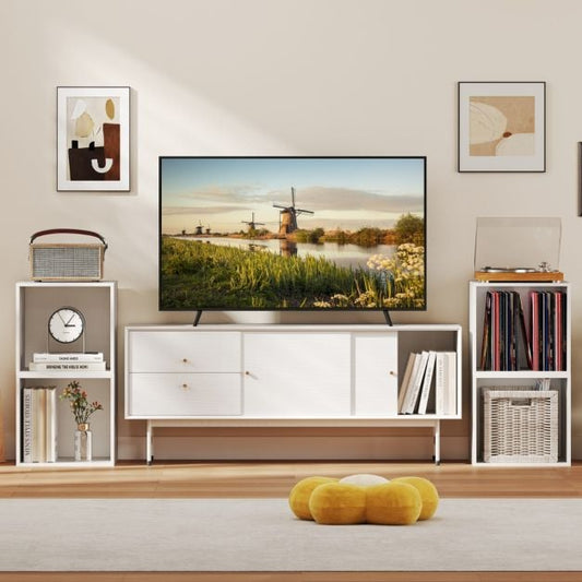 Set of 4 Cube Storage Organizers for Small Space-White