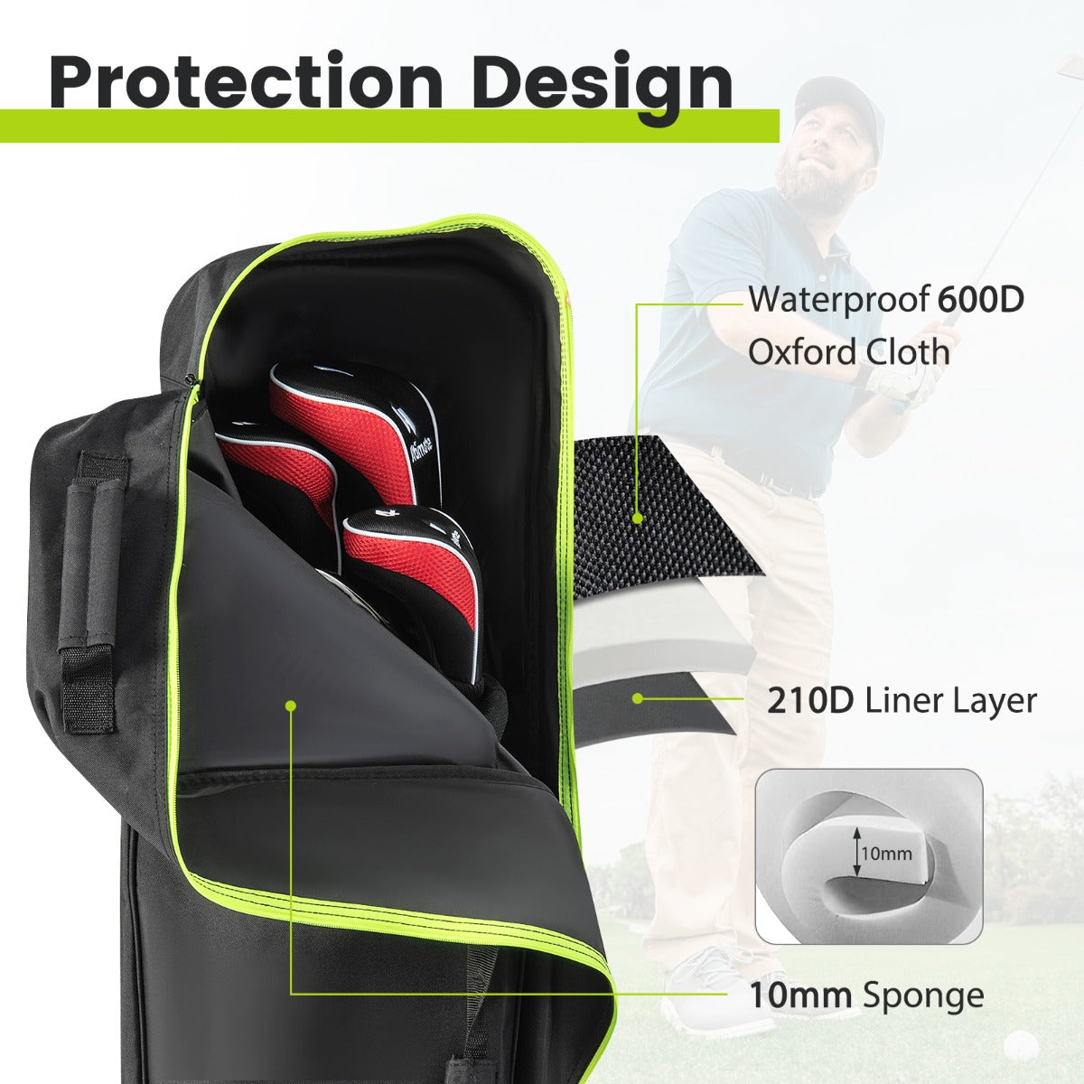 Soft-Sided Golf Travel Bag with Wheels