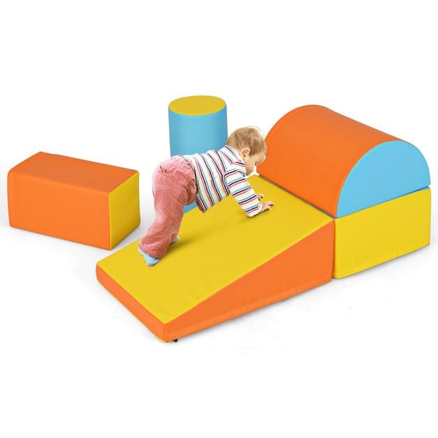 5 pcs. Foam building blocks Giant building blocks for romping & climbing Large building blocks Orange + Yellow