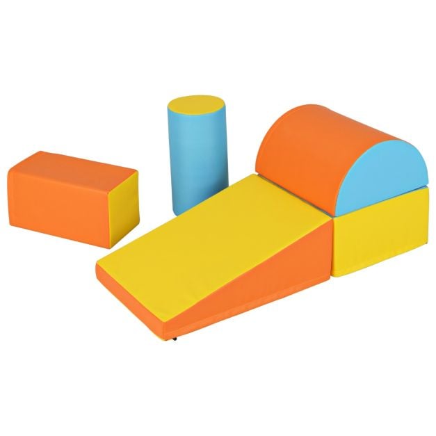 5 pcs. Foam building blocks Giant building blocks for romping & climbing Large building blocks Orange + Yellow