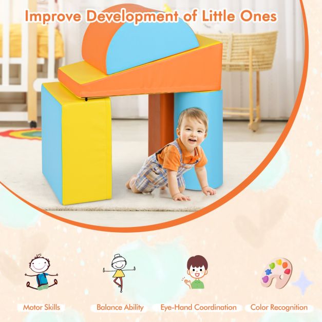 5 pcs. Foam building blocks Giant building blocks for romping & climbing Large building blocks Orange + Yellow