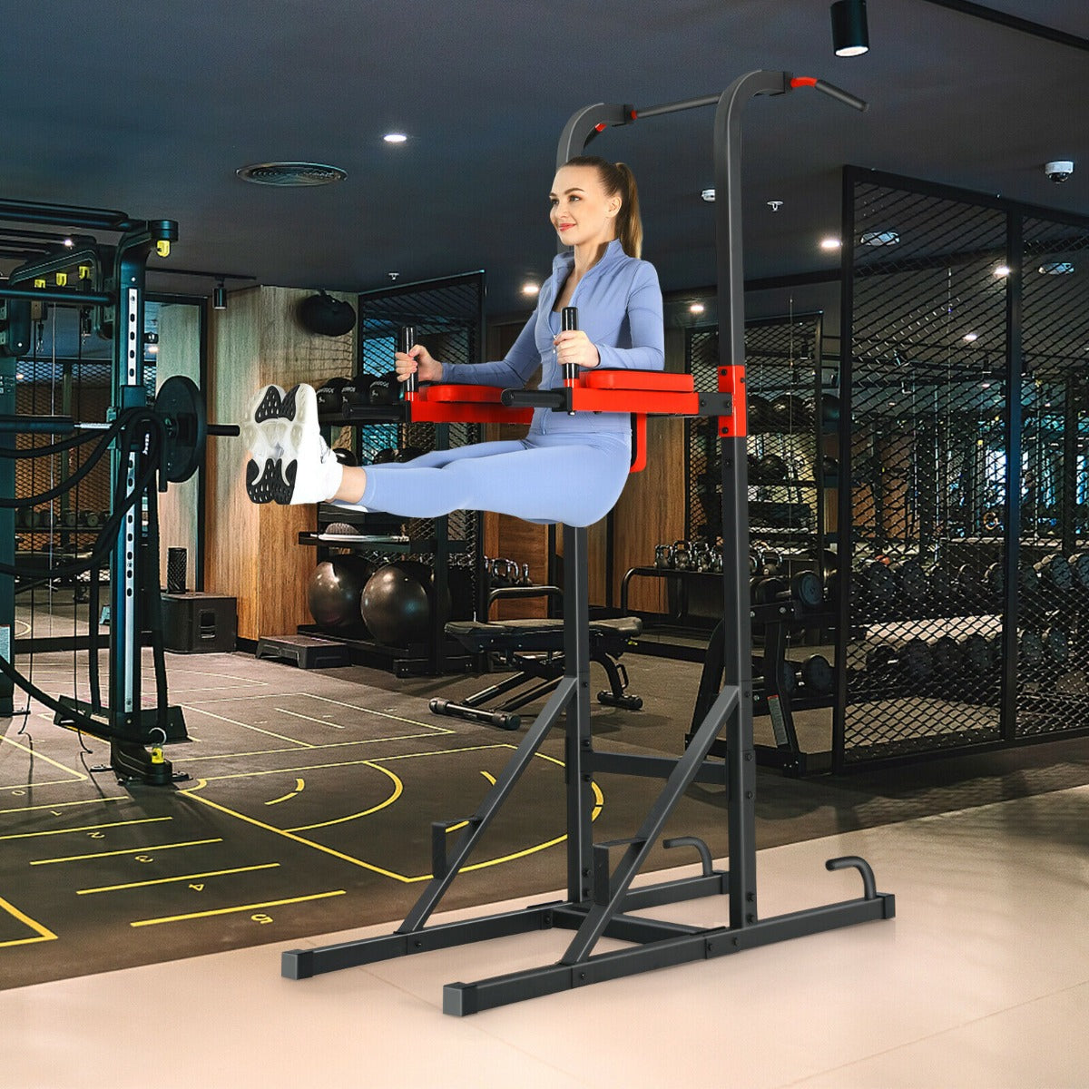 Multi-function Power Tower Dip Station for Full-body