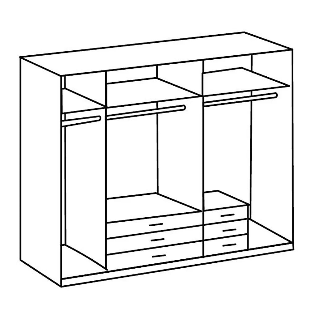BONN 5 Door Wardrobe White and Grey 225cm