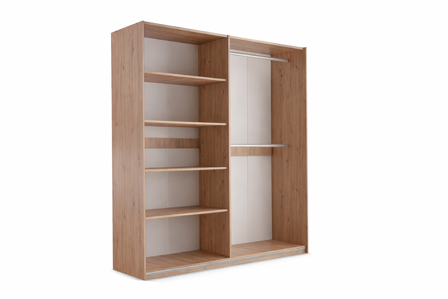 Oak Artistan Mirrored Sliding Door Wardrobe 200cm – KINGSLEY