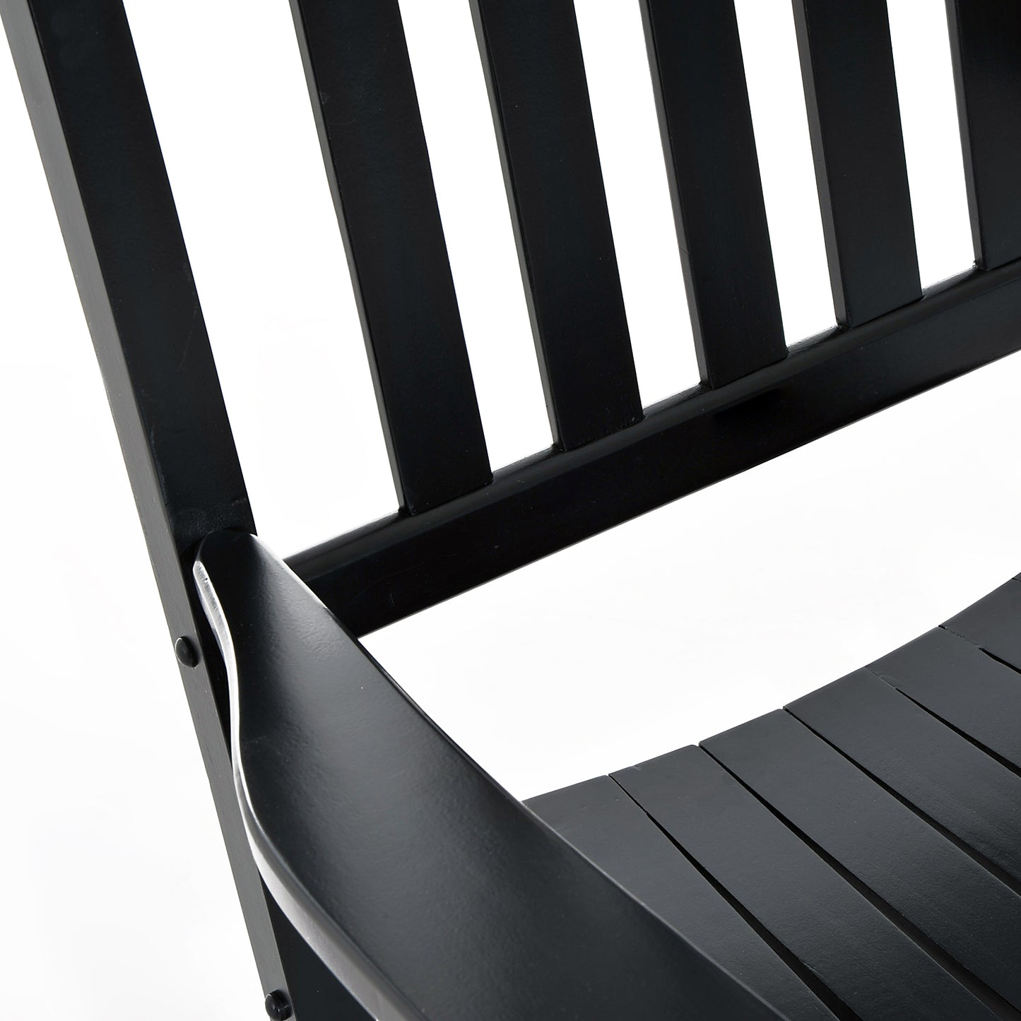 Outsunny Outdoor Porch Rocking Chair Fotel Drewniany Patio Rocker Balkon Taras Ogród Siedzisko Czarny
