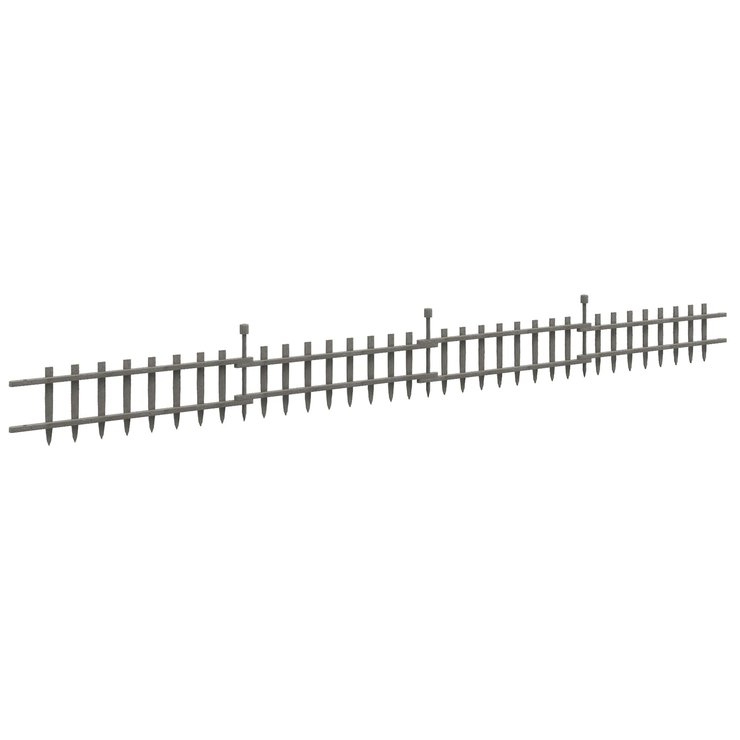 Outsunny 4PCs Drewniane Ogrodzenie Ogrodowe Krawędź Krajobrazu, Szary