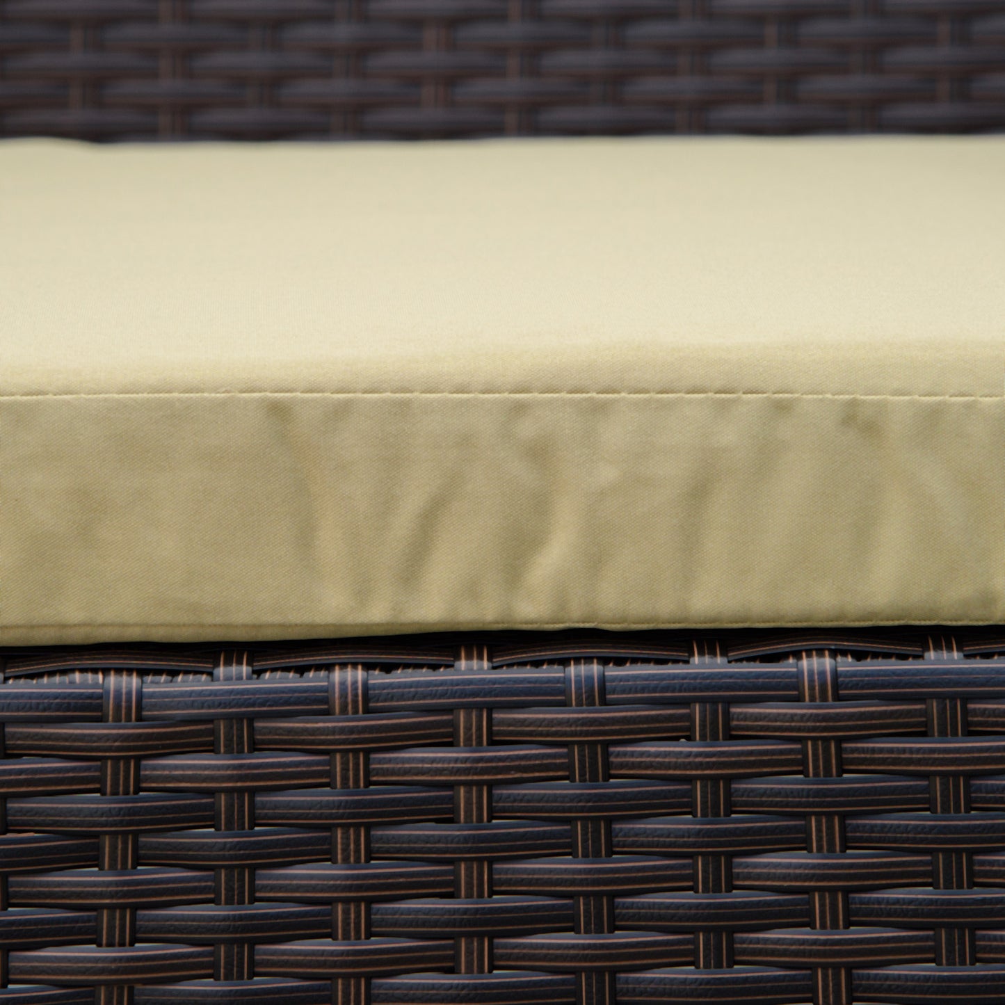 Outsunny 3 szt. PE Rattan Wiklina Meble ogrodowe Patio Bistro Zestaw Weave Conservatory Sofa Stolik kawowy i krzesła Zestaw beżowy