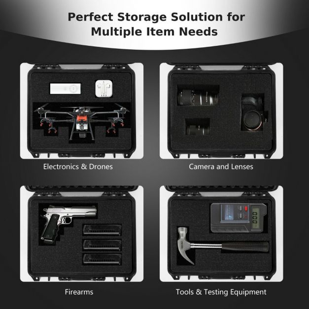 Portable Waterproof Hard-Shell Dry Box with Customizable Foam Insert