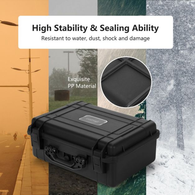 Portable Waterproof Hard-Shell Dry Box with Customizable Foam Insert
