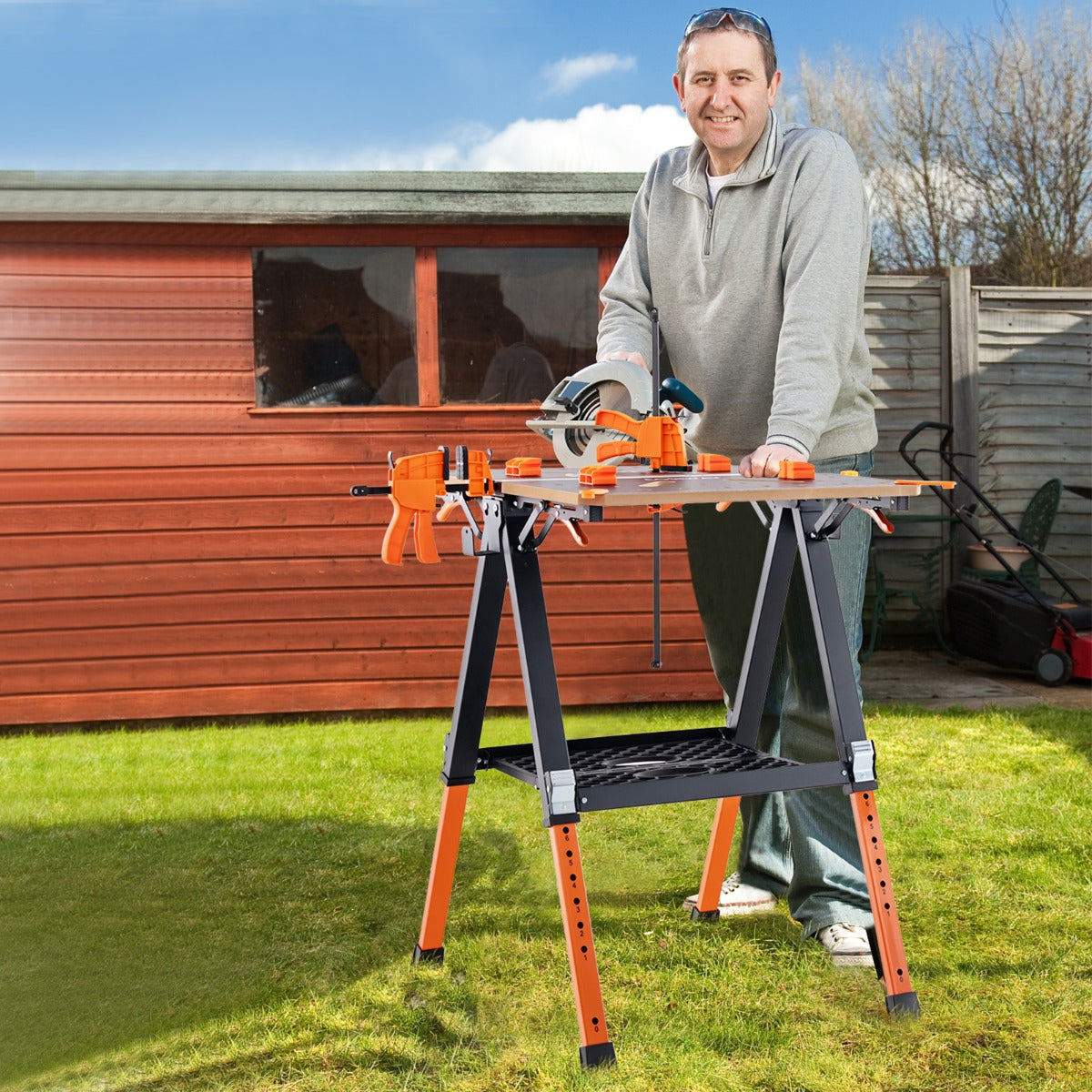 2-in-1 Folding Work Table and Sawhorse with 454 kg Max Load