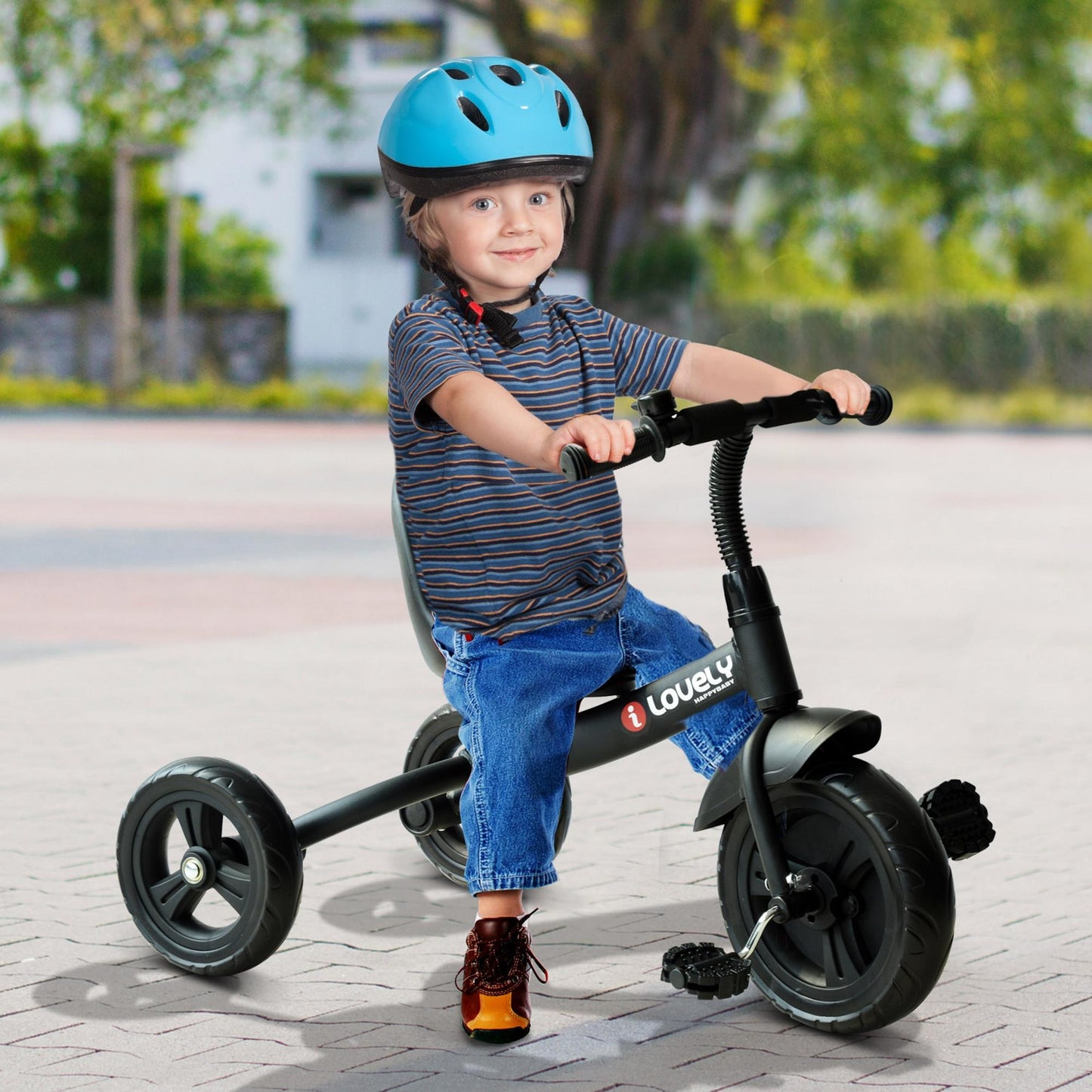 HOMCOM Kids Trike Toddler Tricycle Dziecięcy rower trójkołowy na 3 kółkach dla dzieci w wieku 1,5 - 4 lat, czarny