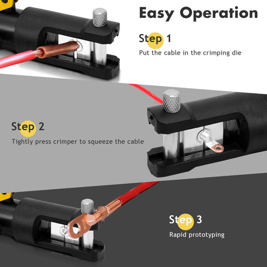 16 Tons 11 Dies Hydraulic Wire Terminal Crimper Tool with Carry Case