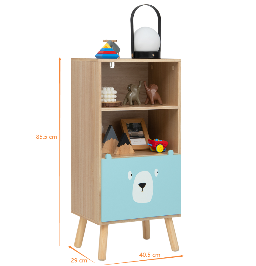3-Tier Kids Wooden Bookshelf for Kids Room & Playing Room