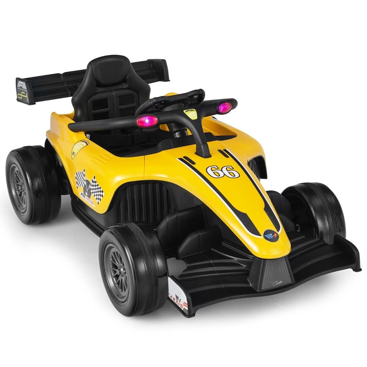12V Battery Powered Kids Ride on Car with Remote Control and MP3 Music-Yellow