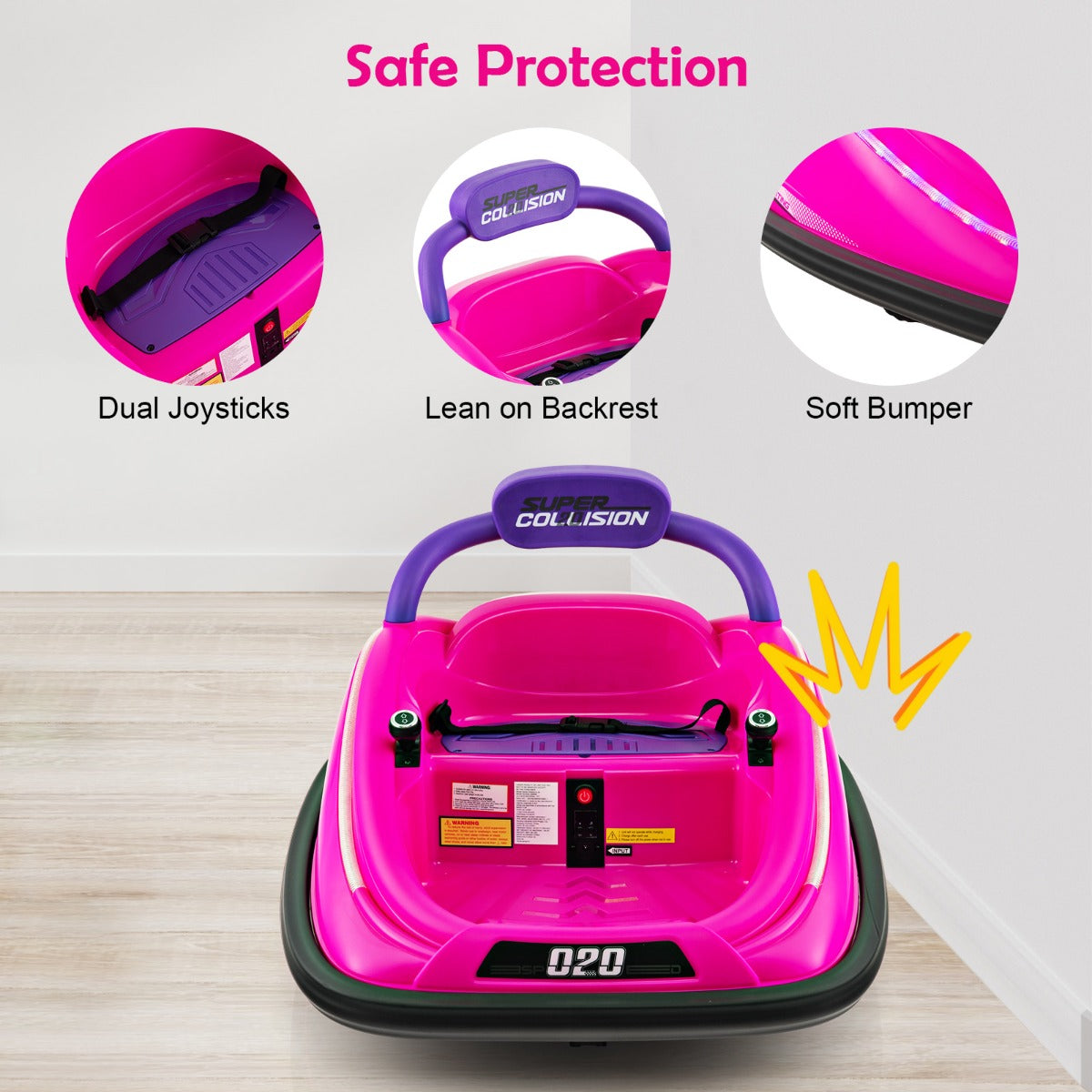 Electric Bumper Car with Remote Control-Pink