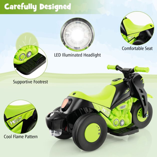 6V Electric Kid Ride on Motorcycle with Bubble Maker-Green