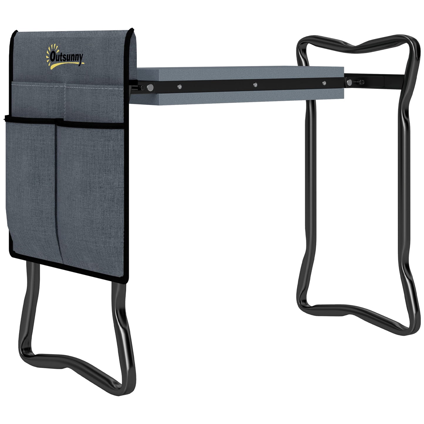 Outsunny Steel Frame Padded Garden Kneeler z torbą na narzędzia - szary