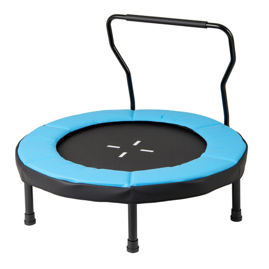 Trampoline for Kids Indoor Outdoor Fitness Trampoline with Handlebar-Blue