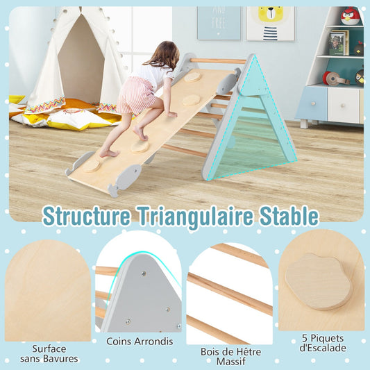Set of 3 climbing toys for children 1+ years with triangle arch climb, Climbing set Grey