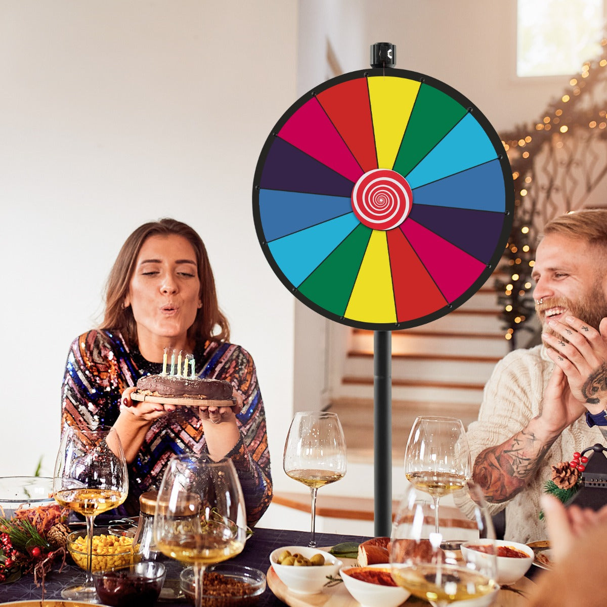 60 cm Spinning Prize Wheel Dual Use with Stand