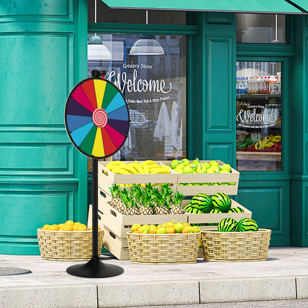 60 cm Spinning Prize Wheel Dual Use with Stand