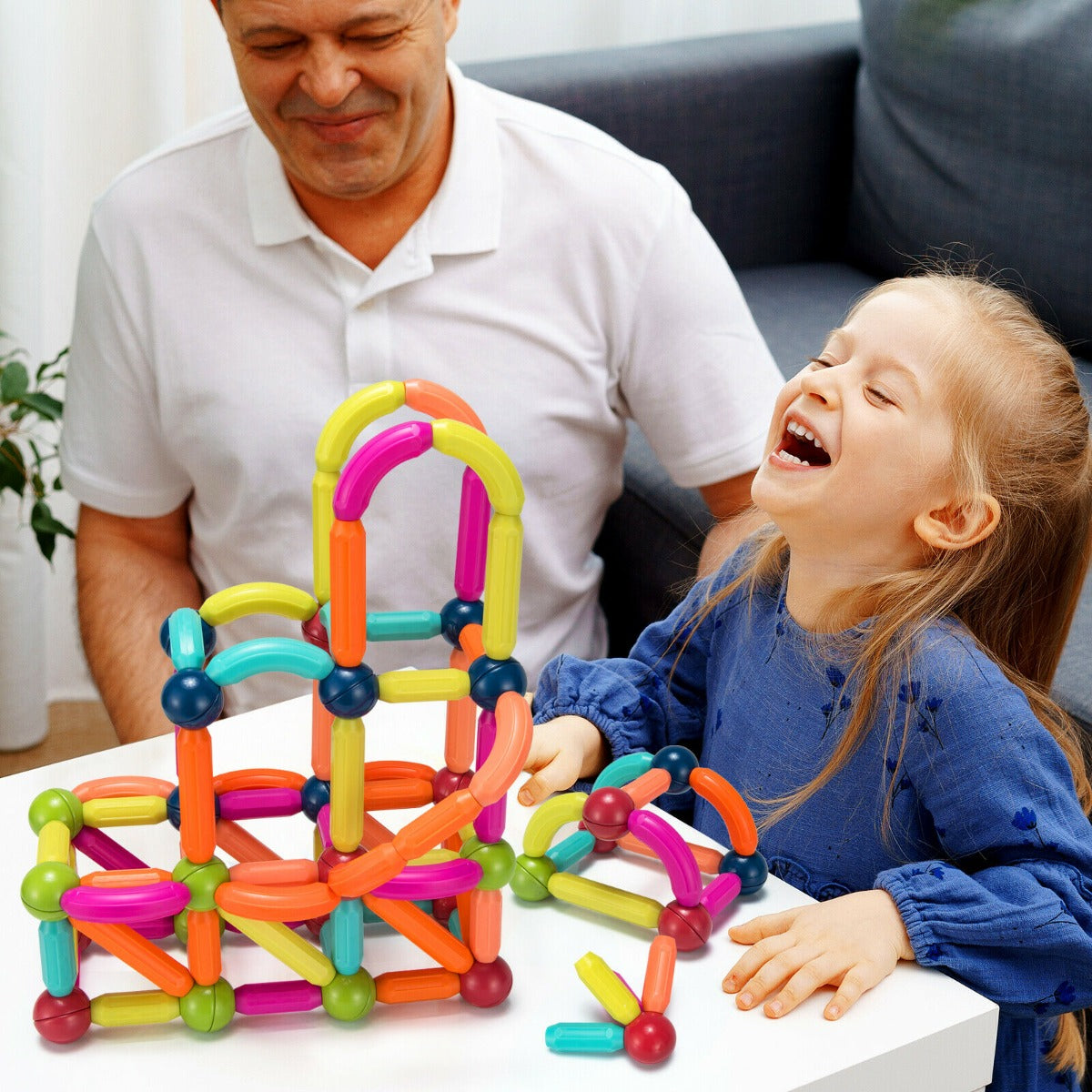 88 Pieces Stacking Balls and Rods Set for Kids Over 3