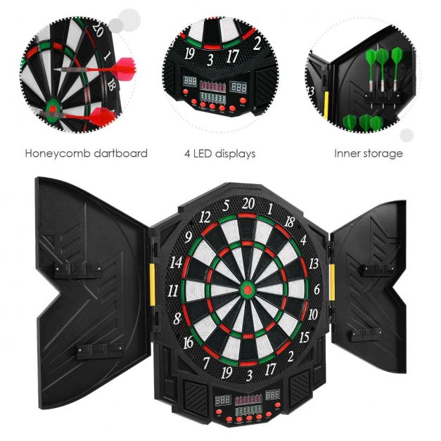 LED Dart Board with 216 Variations 12 Darts Included