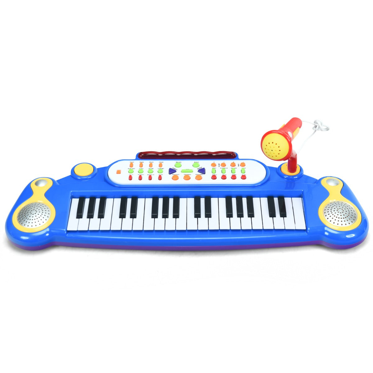 37 Keys Children's Stand Keyboard with Microphone and Light-Blue