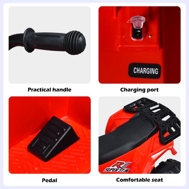 All Terrain Electric Quad Bike for Kids with MP3 and USB-Red