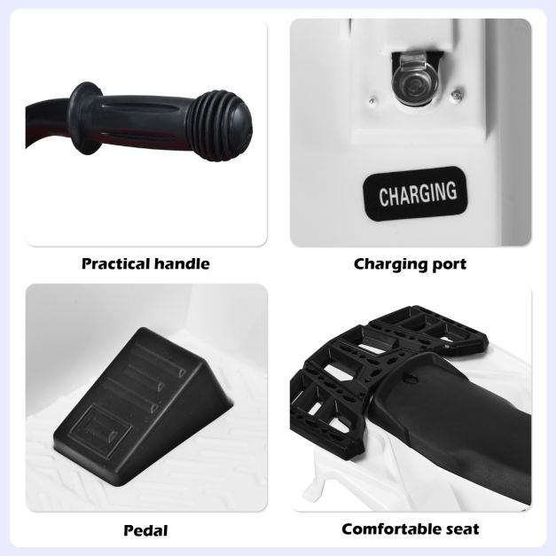 All Terrain Electric Quad Bike for Kids with MP3 and USB-White