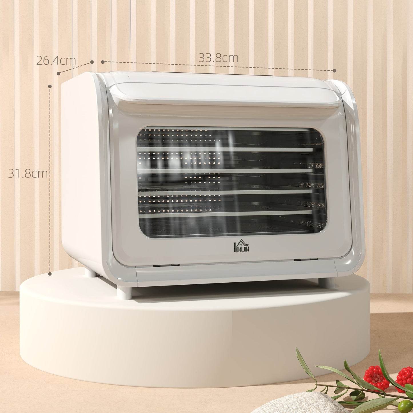 مجفف الطعام HOMCOM 35-70√Ǭ∞C بستة صواني - أبيض