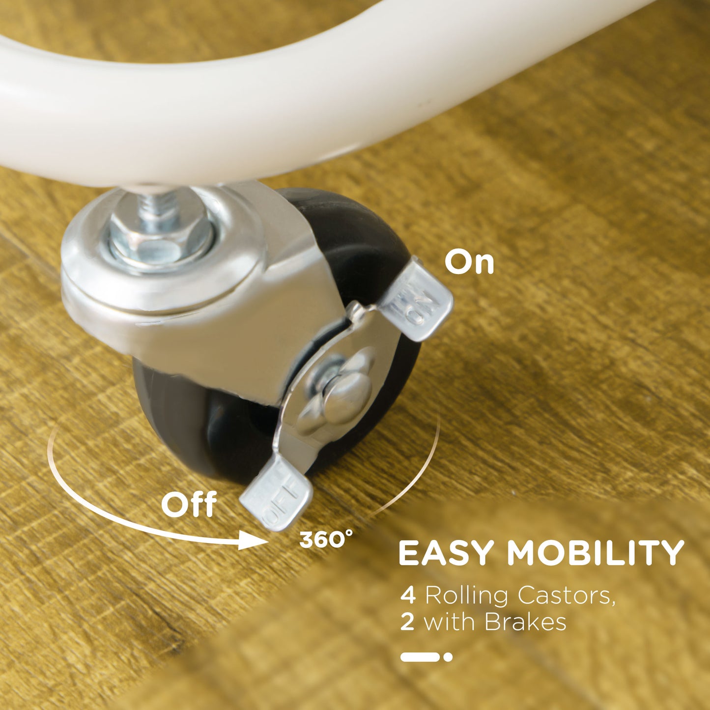Wózek domowy HOMCOM Three-Tier Home Trolley z uchwytem i kółkami - biały