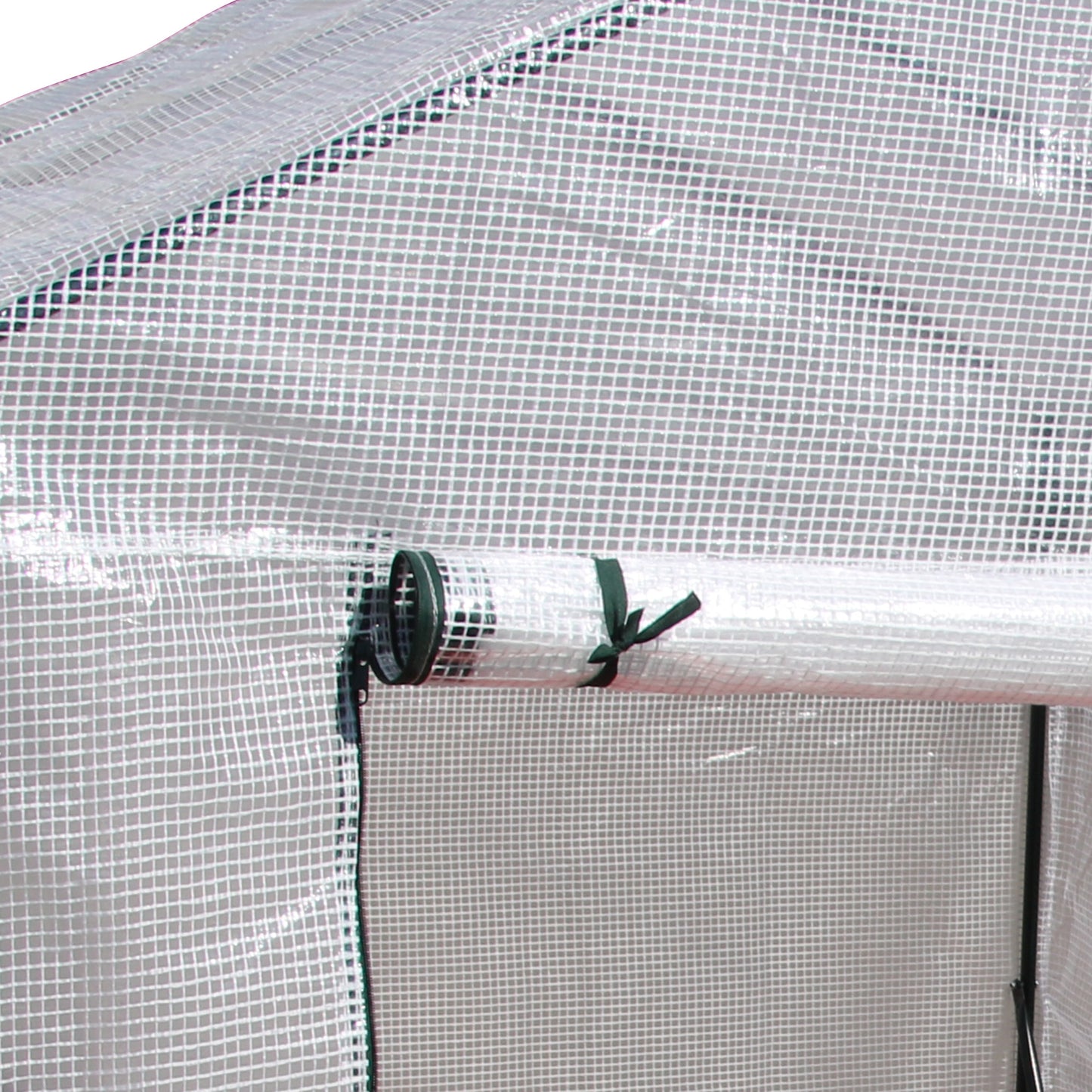 Outsunny Walk In Greenhouse z 2-poziomową półką, przenośna szklarnia do uprawy roślin, pomidorowa szklarnia z rolowanymi drzwiami z zamkiem błyskawicznym, wzmocniona osłona z PE, 143 x 143 x 195 cm, zielona