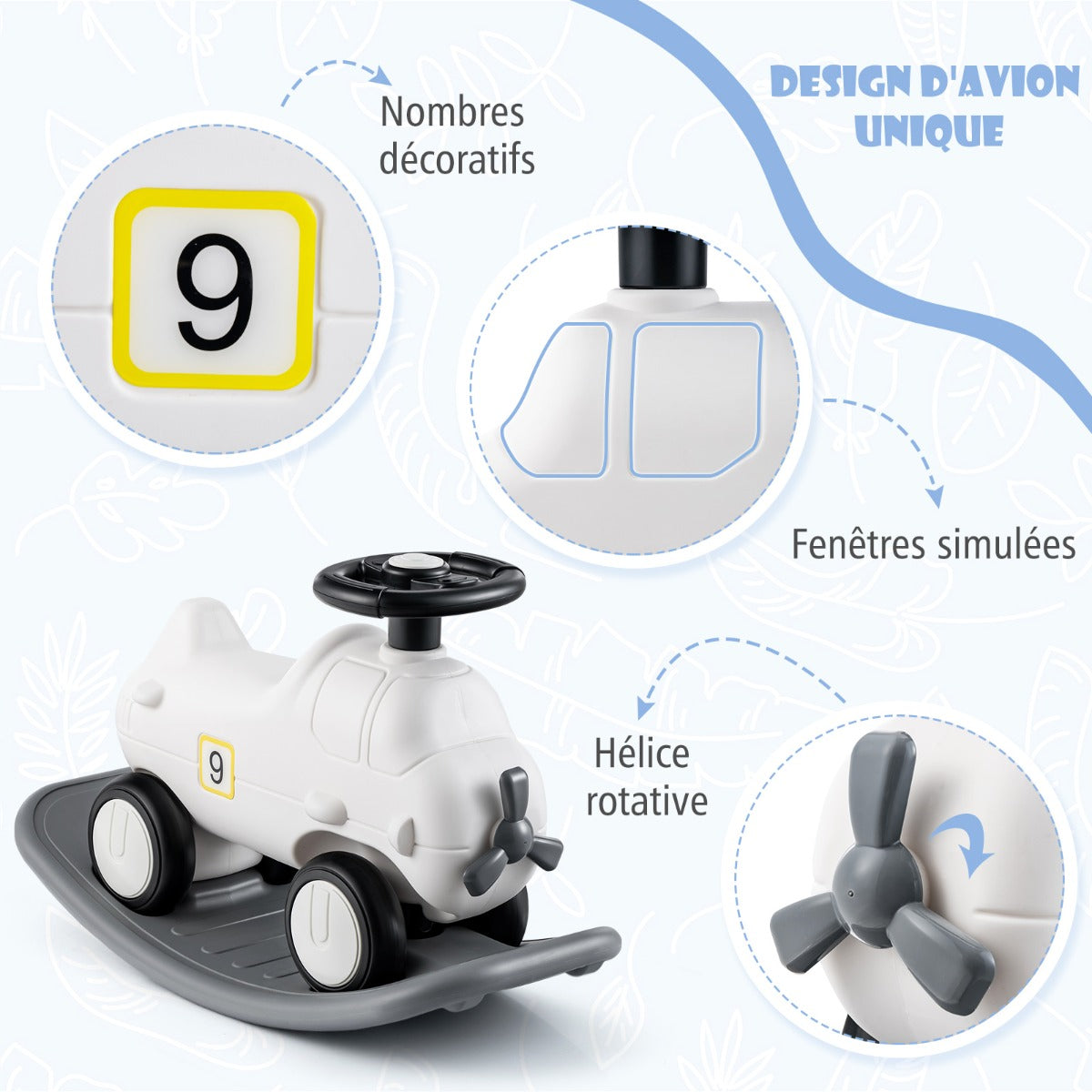 3-in-1 Rocking Horse and Sliding Car with Detachable Balance Board