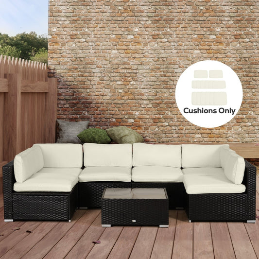 Outsunny Replacement Cushion Covers for Garden Sofa Set in Cream, image 2
