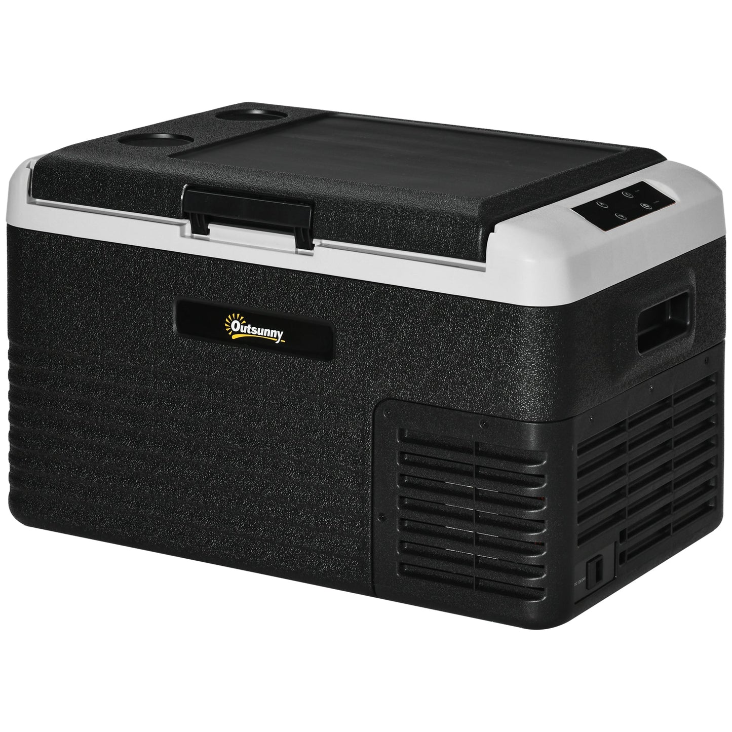 Outsunny 30L Car Refrigerator, Portable Compressor Car Fridge Freezer, Electric Cooler Box with 12/24V DC and 110-240V AC for Camping, Driving, Picnic, Down to -20_