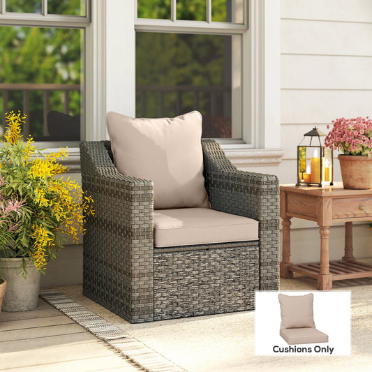 طقم وسادة المقعد والظهر المبطن من Outsunny - بيج