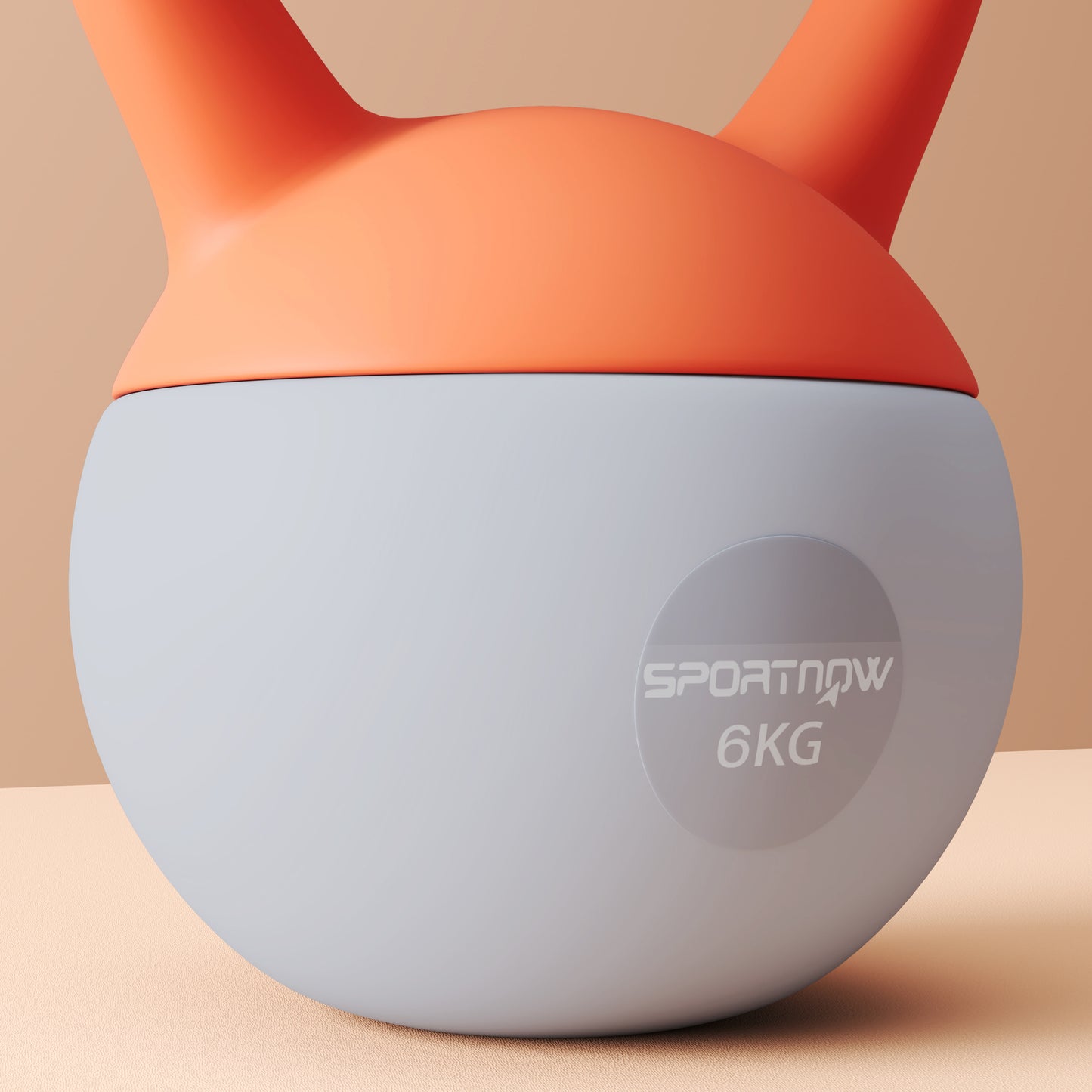 SPORTNOW 6KG Soft Kettlebell with Non-Slip Handle, for Home Gym, Weight Lifting, Strength Training, Orange/Grey