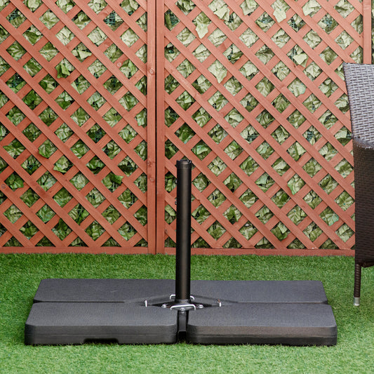 Outsunny Four-Piece Plastic Cantilever Parasol Base in Black, image 2