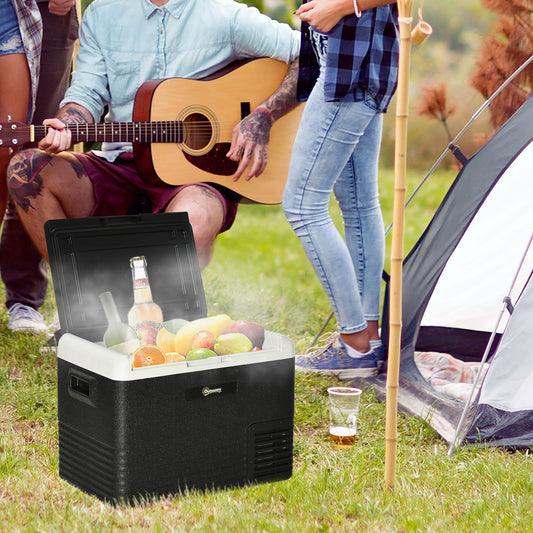 Outsunny 40L Portable Car Refrigerator - Grey and Black