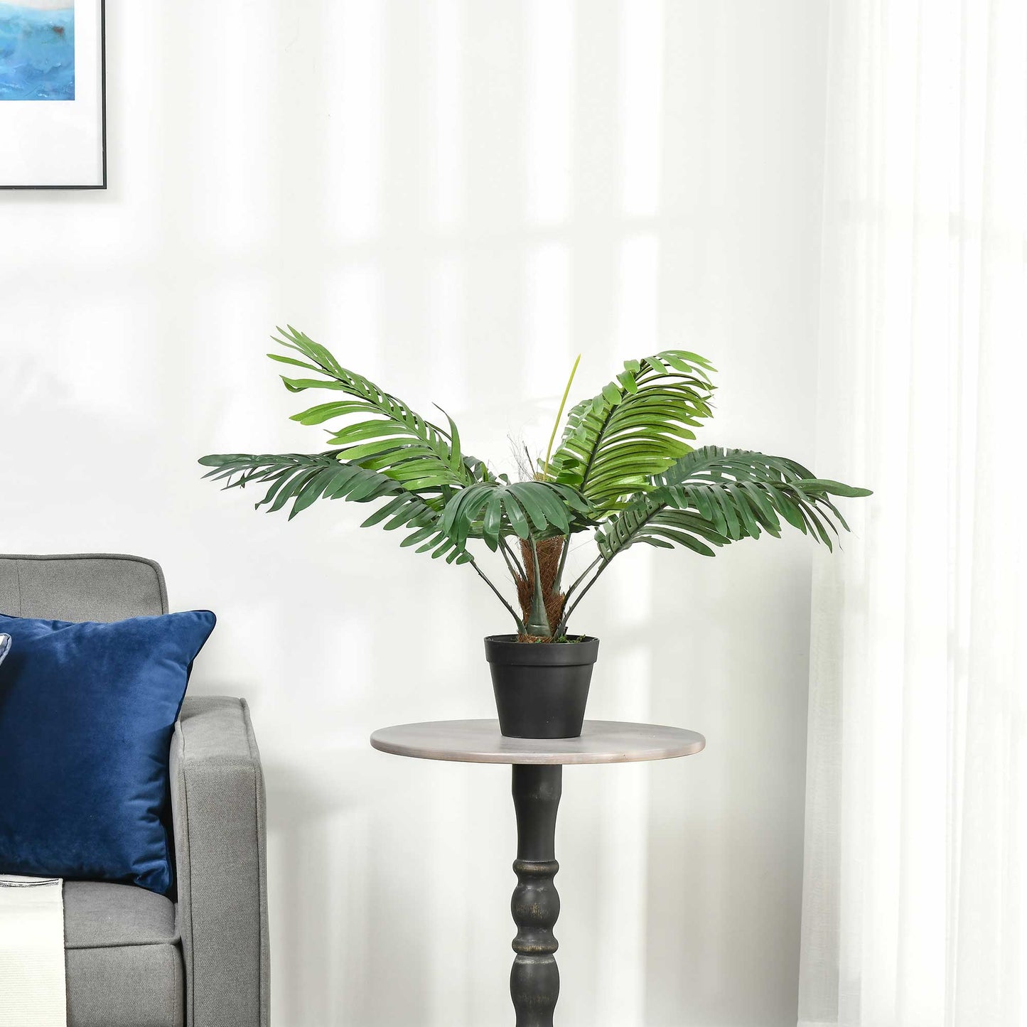 Outsunny Set of Two Faux Rose Trees - White