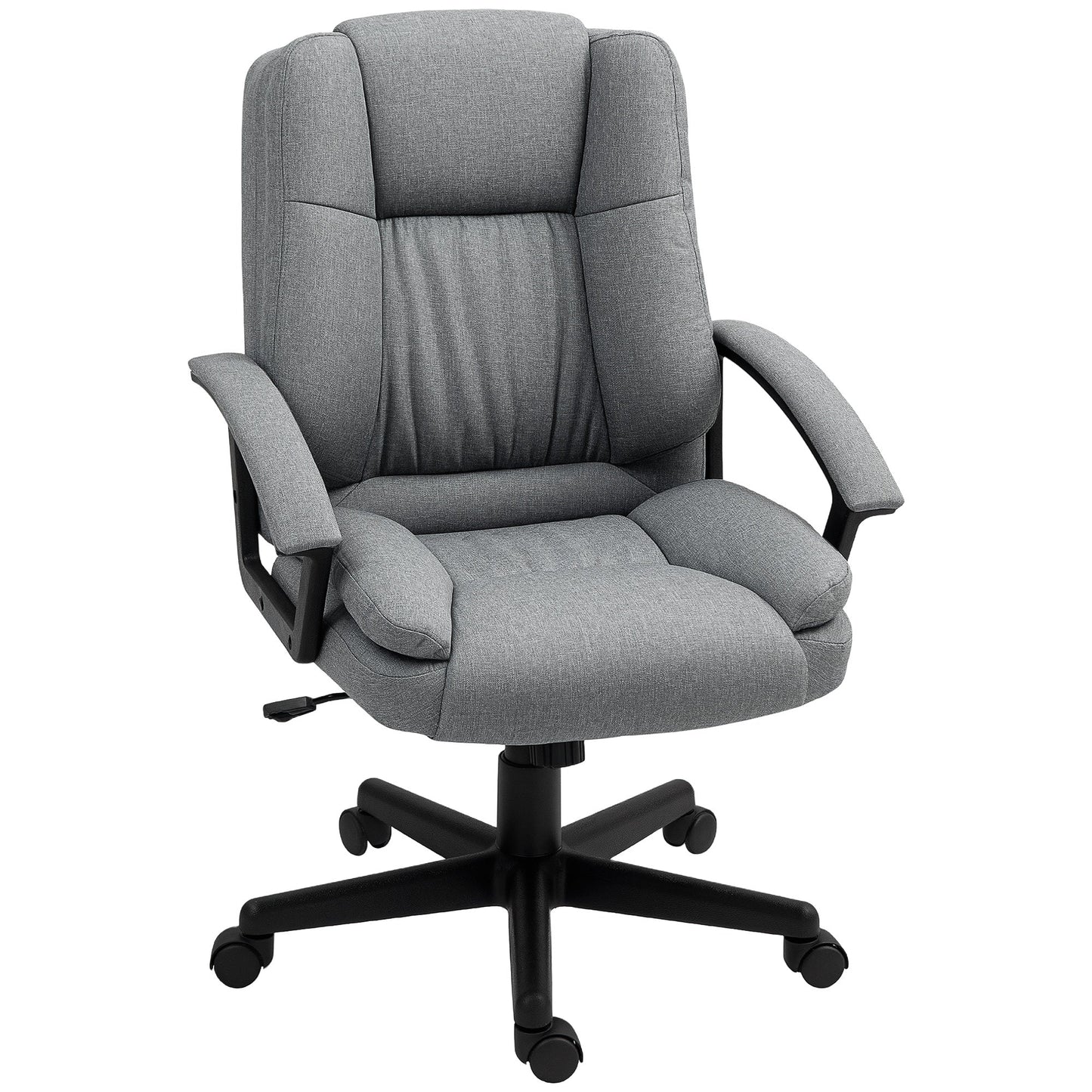 Krzesło biurowe HOMCOM Linen-Look Padded - szare