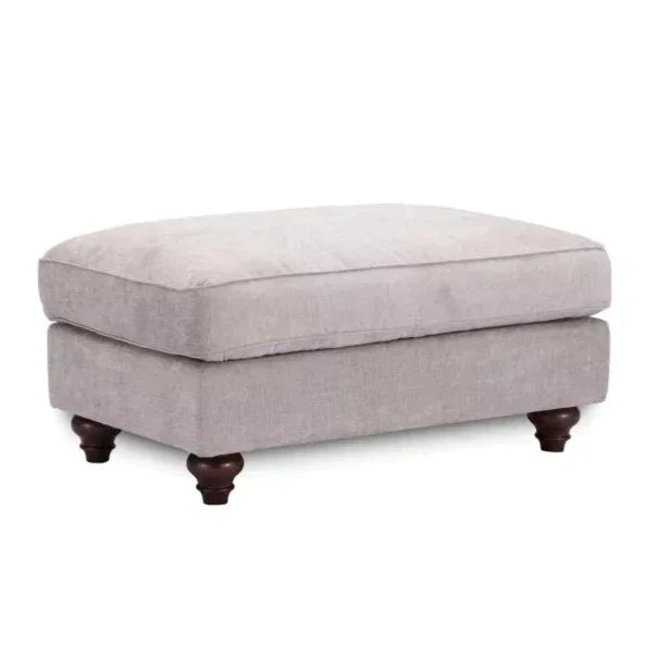 Windsor Fabric Footstool - Dark Grey or Stone
