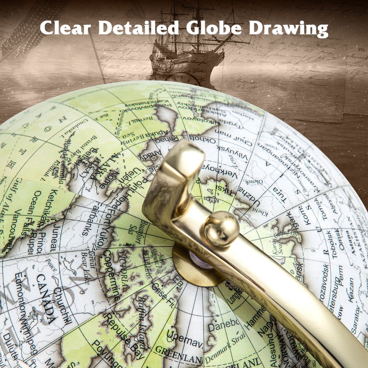 Educational Interactive Globe with Triangle Metal Stand and Metal Meridian-M