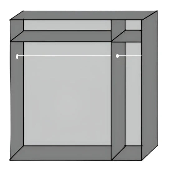 Sliding Wardrobe ANVAST 2 Door Mirrored Wardrobe Grey 135cm