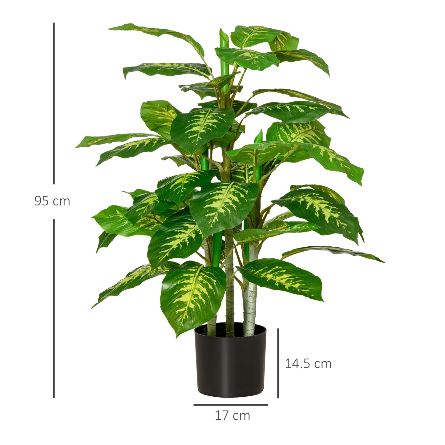 HOMCOM Artificial Evergreen Tree Fake Decorative Plant in Nursery Pot for Indoor Outdoor DŽcor, 95cm