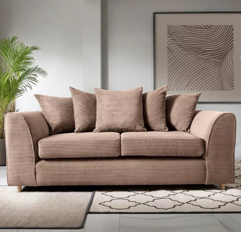 Sofa Jasmine Jumbo Cord 3-osobowa - brązowa
