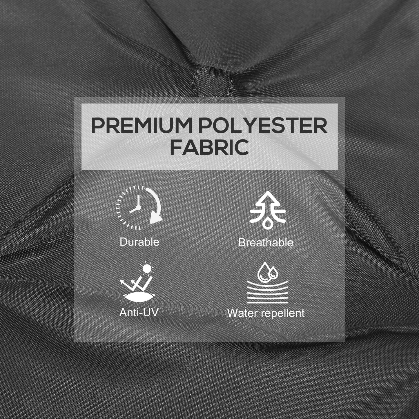 Outsunny Set of Two Outdoor Seat Cushions - Dark Grey